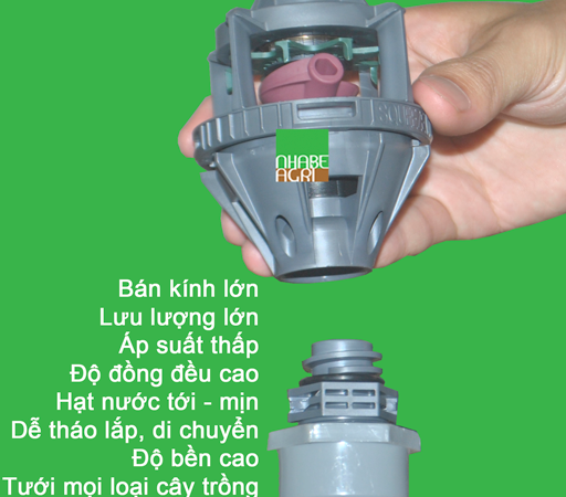 Béc tưới Nelson bán kính lớn tưới hồ tiêu